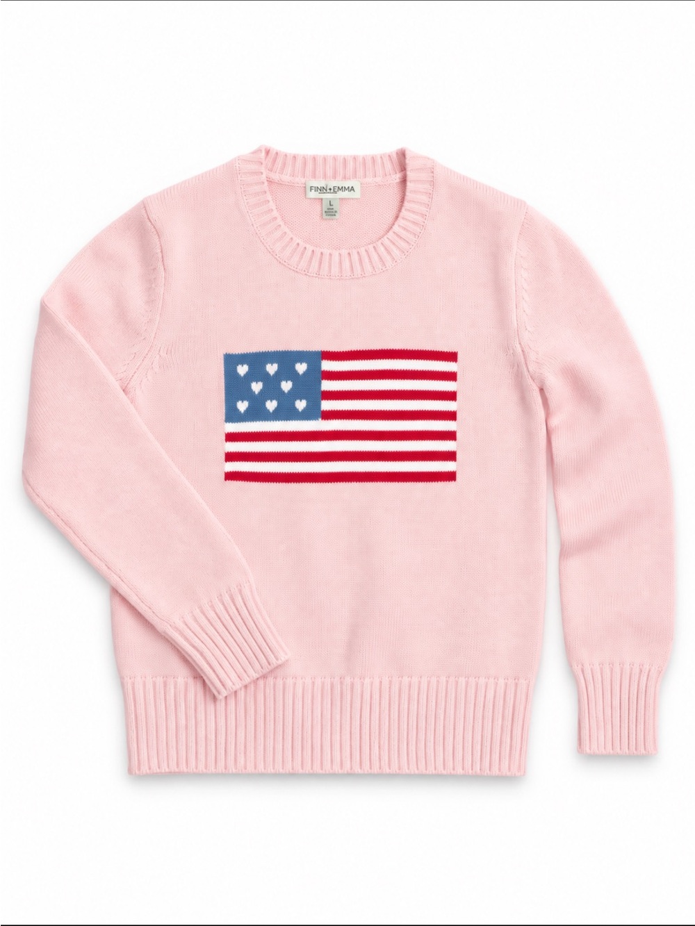 State of Mine 1776-2026 250th Anniversary Pink American Flag Sweater Girls M 8